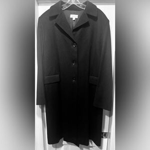 Barney’s New York 100% Cashmere Black Knee Length Coat Women’s